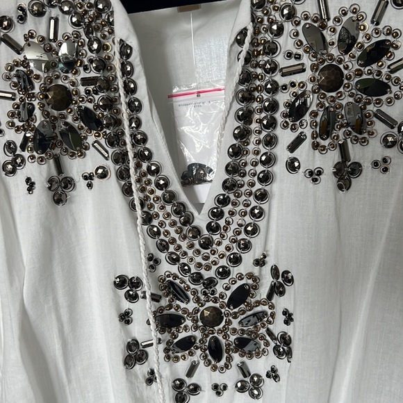 Michael Kors White With Embellishments Women’s Top Size Small - Picture 2 of 4